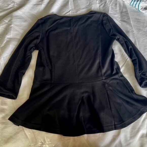 DIOR Animation Top -Womens Uniform Shirt Top Exclusive- Black w Flounce - Picture 10 of 10